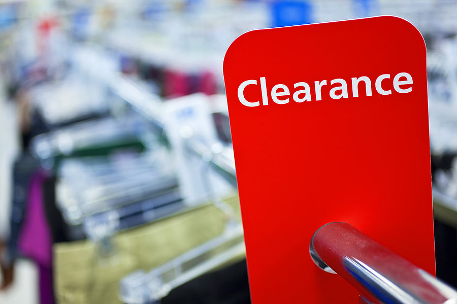 A clearance sale sign